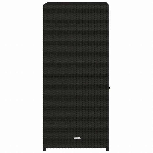 vidaXL ガーデン収納キャビネット 55x55x111 cm ポリラタン製 ブラック家具 アウトドア家具 屋外収納ボックス(代引不可)【送料無料】_7