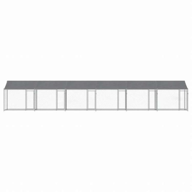 vidaXL 犬用ケージ ルーフ&ドア付き グレー 12x2x2 m 亜鉛メッキ鋼動物&ペット用品 ペット用品 犬用品 犬小屋・ドッグラン(代引不可)【送料無料】_3