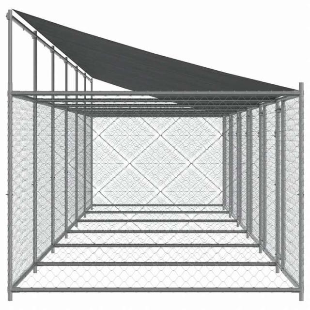 vidaXL 犬用ケージ ルーフ&ドア付き グレー 12x2x2 m 亜鉛メッキ鋼動物&ペット用品 ペット用品 犬用品 犬小屋・ドッグラン(代引不可)【送料無料】_4
