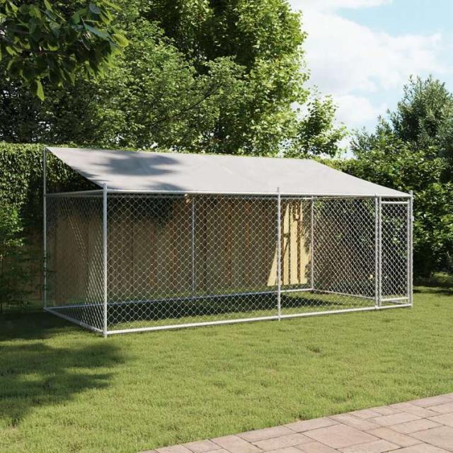 vidaXL 犬用ケージ ルーフ&ドア付き グレー 4x2x2 m 亜鉛メッキ鋼Animals & Pet Supplies ペット用品 犬用品 犬小屋・ドッグラン(代引不可)【送料無料】_2