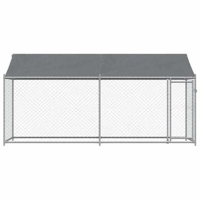 vidaXL 犬用ケージ ルーフ&ドア付き グレー 4x2x2 m 亜鉛メッキ鋼Animals & Pet Supplies ペット用品 犬用品 犬小屋・ドッグラン(代引不可)【送料無料】_3