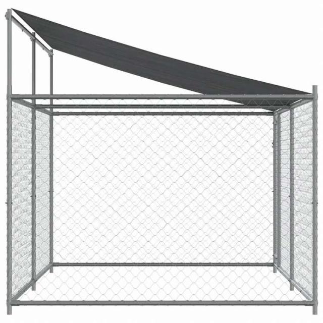vidaXL 犬用ケージ ルーフ&ドア付き グレー 4x2x2 m 亜鉛メッキ鋼Animals & Pet Supplies ペット用品 犬用品 犬小屋・ドッグラン(代引不可)【送料無料】_4