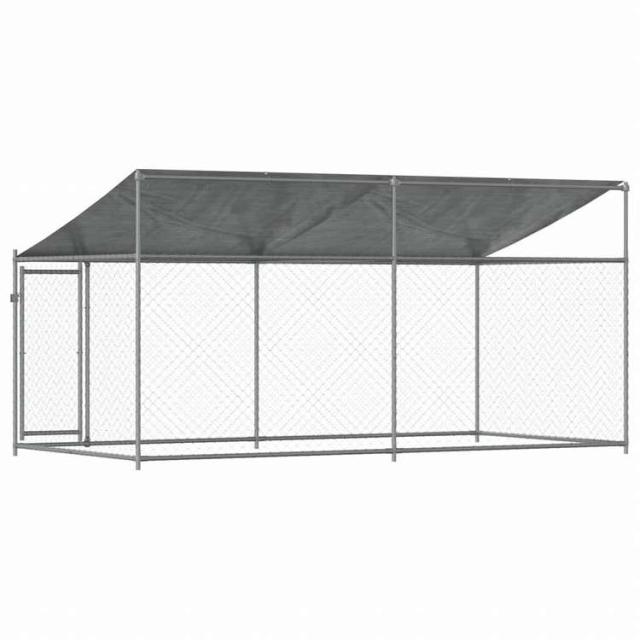 vidaXL 犬用ケージ ルーフ&ドア付き グレー 4x2x2 m 亜鉛メッキ鋼Animals & Pet Supplies ペット用品 犬用品 犬小屋・ドッグラン(代引不可)【送料無料】_5