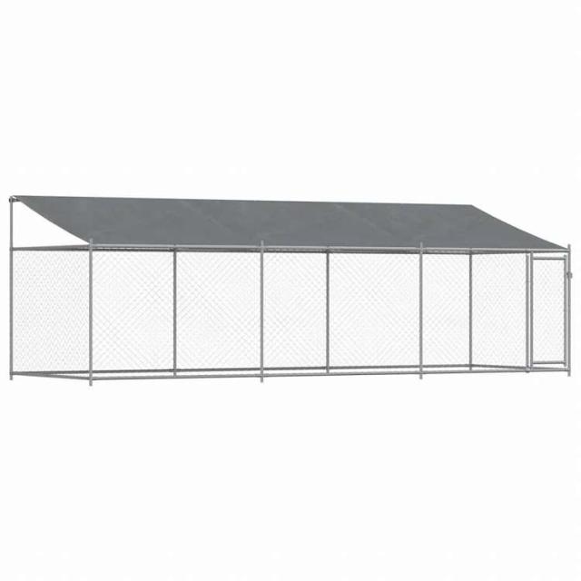 vidaXL 犬用ケージ ルーフ&ドア付き グレー 6x2x2 m 亜鉛メッキ鋼動物&ペット用品 ペット用品 犬用品 犬小屋・ドッグラン(代引不可)【送料無料】_1