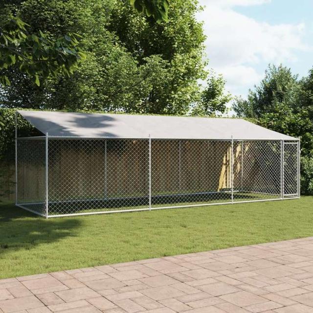 vidaXL 犬用ケージ ルーフ&ドア付き グレー 6x2x2 m 亜鉛メッキ鋼動物&ペット用品 ペット用品 犬用品 犬小屋・ドッグラン(代引不可)【送料無料】_2