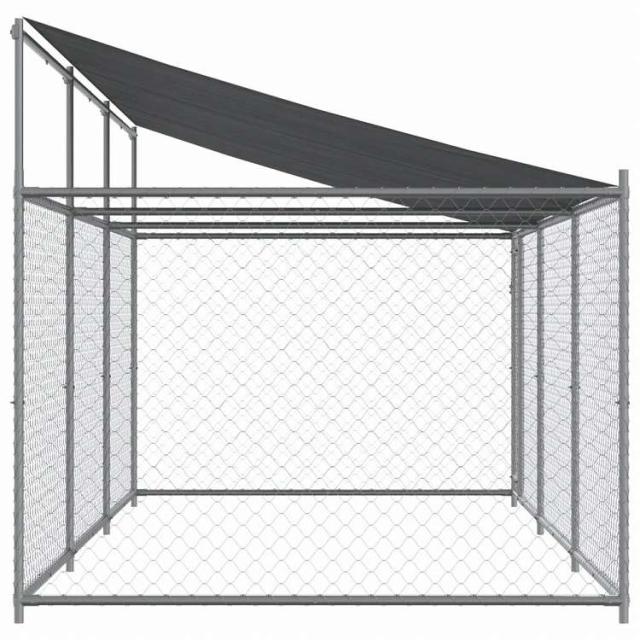 vidaXL 犬用ケージ ルーフ&ドア付き グレー 6x2x2 m 亜鉛メッキ鋼動物&ペット用品 ペット用品 犬用品 犬小屋・ドッグラン(代引不可)【送料無料】_4