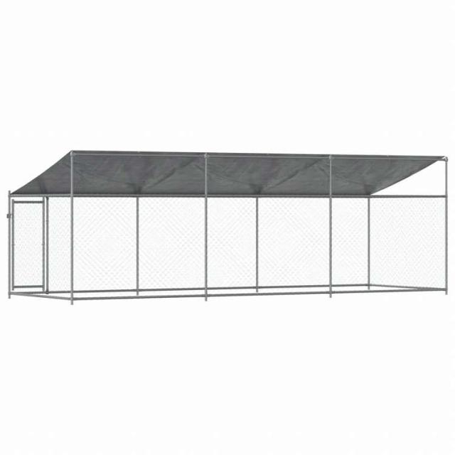 vidaXL 犬用ケージ ルーフ&ドア付き グレー 6x2x2 m 亜鉛メッキ鋼動物&ペット用品 ペット用品 犬用品 犬小屋・ドッグラン(代引不可)【送料無料】_5