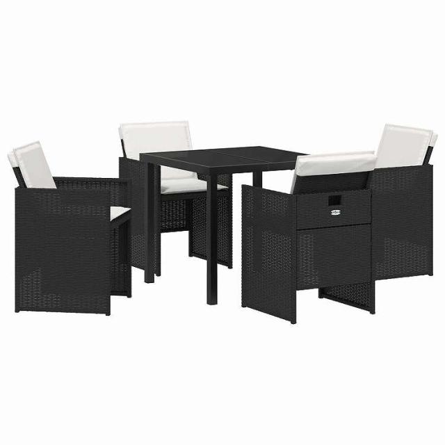 vidaXL ガーデンダイニングセット クッション付き 5 pcs 灰色 ポリラタン家具 アウトドア家具 屋外家具セットグレー(代引不可)【送料無料】