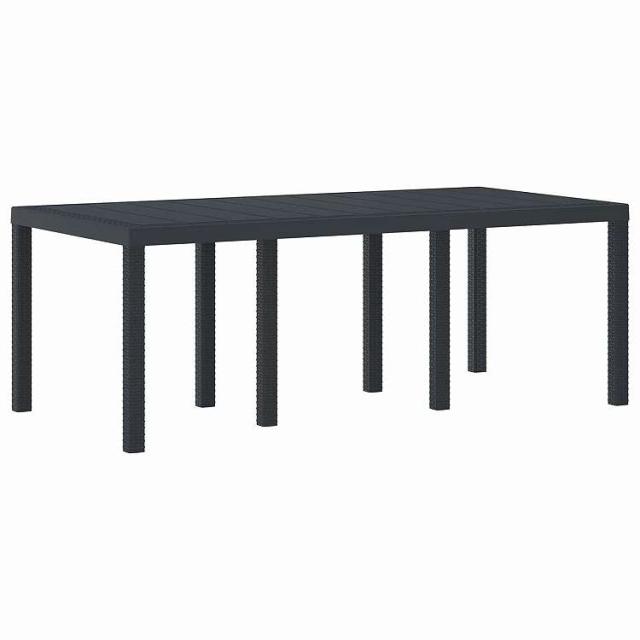 vidaXL ガーデンテーブル アンスラサイト 200 x 100 x 73 cm ポリラタン家具 アウトドア家具 アウトドアテーブルアントラシート(代引不可)【送料無料】