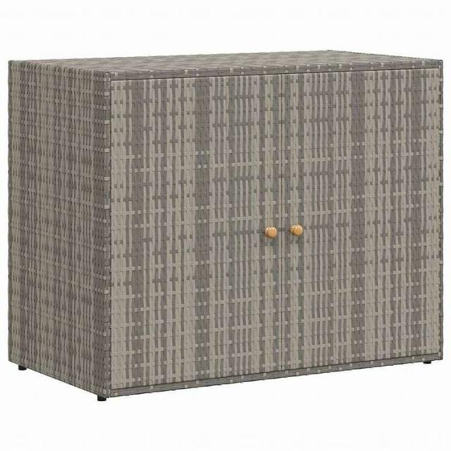 vidaXL ガーデン収納キャビネット グレー 100x55.5x80cm ポリラタン家具 キャビネット&収納 収納キャビネット・ロッカー灰色(代引不可)【送料無料】