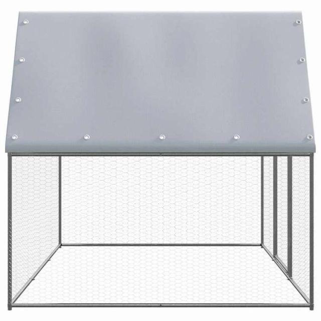vidaXL 鶏小屋 シルバー&グレー 3x2x2 m 亜鉛メッキ鋼動物&ペット用品 ペット用品 小動物用品 小動物 飼育・ケージ(代引不可)【送料無料】_2