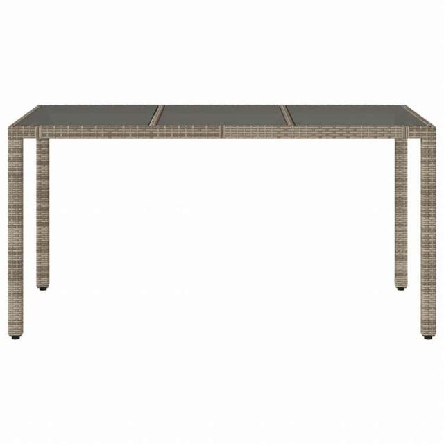 vidaXL ガーデンテーブル ガラス天板付き 150x90x75 cm ポリラタン製 グレー家具 アウトドア家具 アウトドアテーブル(代引不可)【送料無料】_3