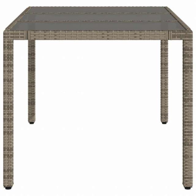 vidaXL ガーデンテーブル ガラス天板付き 150x90x75 cm ポリラタン製 グレー家具 アウトドア家具 アウトドアテーブル(代引不可)【送料無料】_4