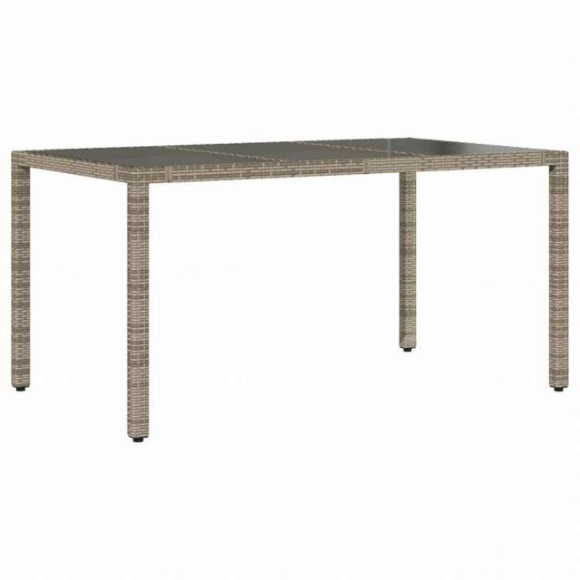 vidaXL ガーデンテーブル ガラス天板付き 150x90x75 cm ポリラタン製 グレー家具 アウトドア家具 アウトドアテーブル(代引不可)【送料無料】_5