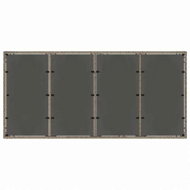 vidaXL ガーデンテーブル ガラストップ付き 190 x 90 x 75 cm ポリラタン製 グレー家具 アウトドア家具 アウトドアテーブル(代引不可)【送料無料】_6
