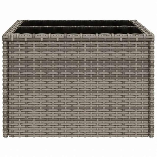 vidaXL ガーデンテーブル ガラス天板付 グレー 55x55x37 cm ポリラタン製家具 アウトドア家具 アウトドアテーブル(代引不可)【送料無料】_4