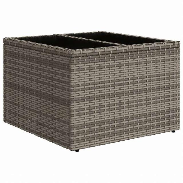vidaXL ガーデンテーブル ガラス天板付 グレー 55x55x37 cm ポリラタン製家具 アウトドア家具 アウトドアテーブル(代引不可)【送料無料】_5