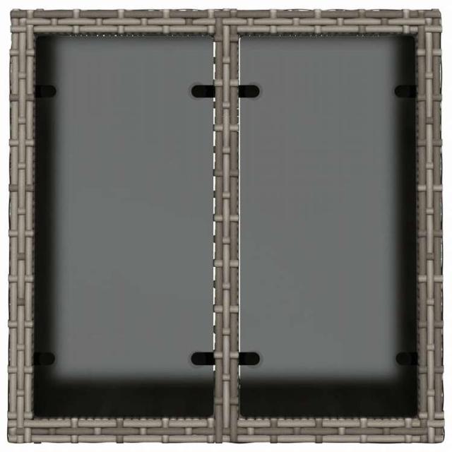 vidaXL ガーデンテーブル ガラス天板付 グレー 55x55x37 cm ポリラタン製家具 アウトドア家具 アウトドアテーブル(代引不可)【送料無料】_6