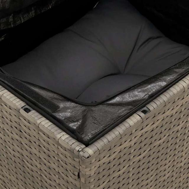 vidaXL ガーデンソファ クッション付 3人掛け グレー ポリラタン家具 アウトドア家具 屋外椅子 屋外ソファ(代引不可)【送料無料】_7