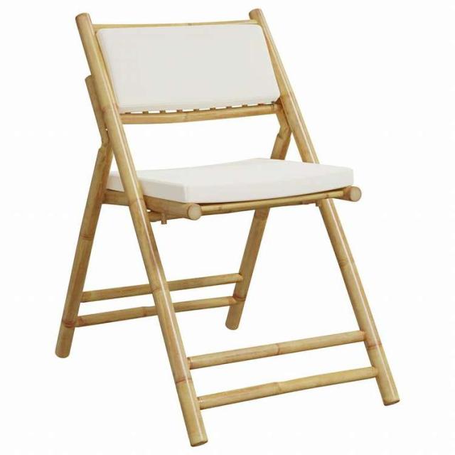 vidaXL 折りたたみ式ビストロ3点セット クッション付き 竹製家具 アウトドア家具 屋外家具セット(代引不可)【送料無料】_4