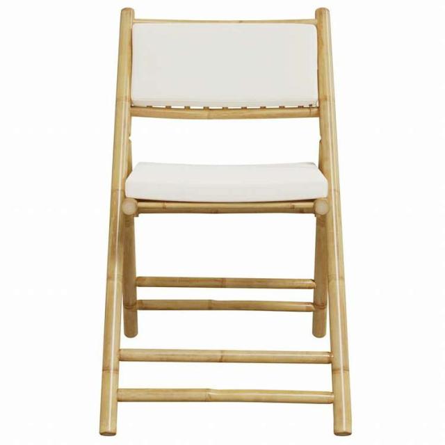 vidaXL 折りたたみ式ビストロ3点セット クッション付き 竹製家具 アウトドア家具 屋外家具セット(代引不可)【送料無料】_5