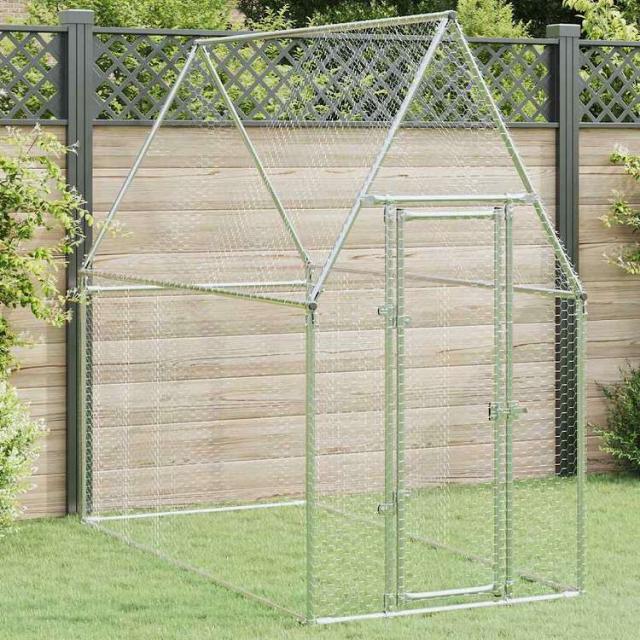 vidaXL 鶏小屋 シルバー 200x100x190 cm 亜鉛メッキ鋼動物&ペット用品 ペット用品 小動物用品 小動物 飼育・ケージ(代引不可)【送料無料】