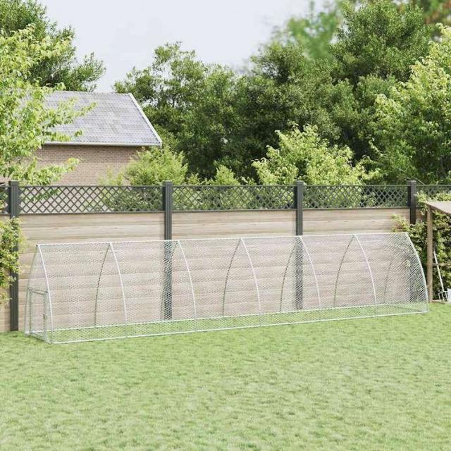 vidaXL 鶏小屋 シルバー 600x105x120 cm 亜鉛メッキ鋼動物&ペット用品 ペット用品 小動物用品 小動物 飼育・ケージ(代引不可)【送料無料】