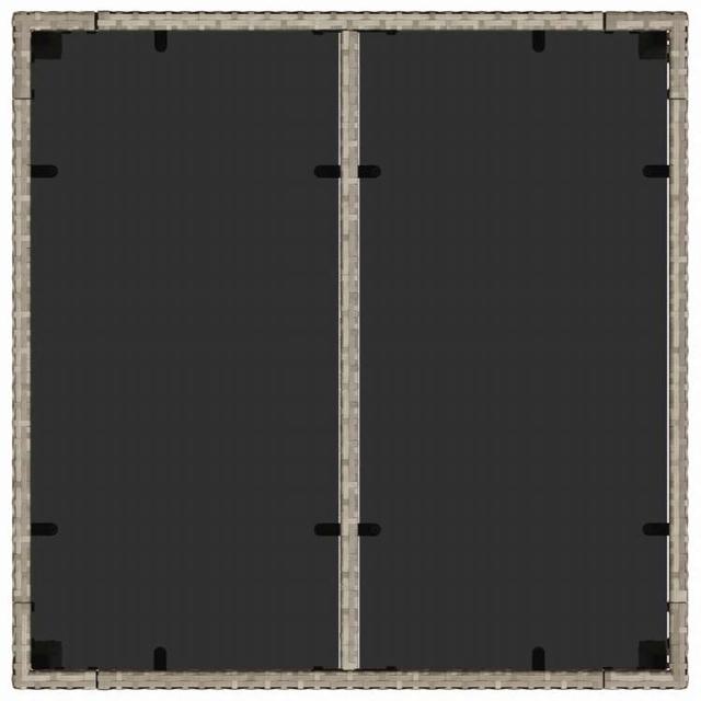 vidaXL ガーデンテーブル ガラス天板付き 90x90x75 cm ポリラタン製 グレー家具 アウトドア家具 アウトドアテーブル(代引不可)【送料無料】_7