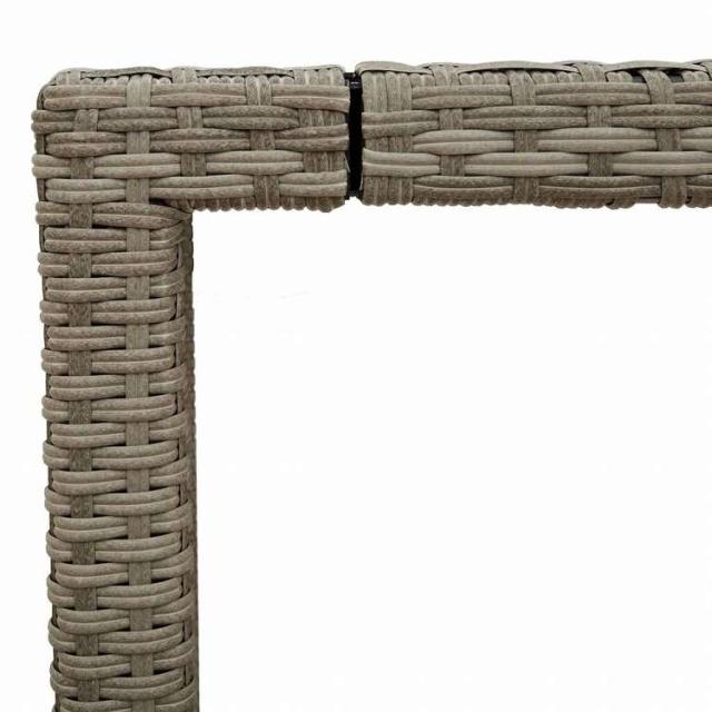 vidaXL ガーデンテーブル ガラス天板付き 90x90x75 cm ポリラタン製 グレー家具 アウトドア家具 アウトドアテーブル(代引不可)【送料無料】_9