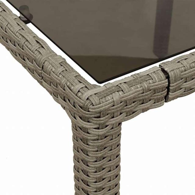 vidaXL ガーデンテーブル ガラス天板付き 150x90x75 cm ポリラタン製 ライトグレー家具 アウトドア家具 アウトドアテーブル(代引不可)【送料無料】_8