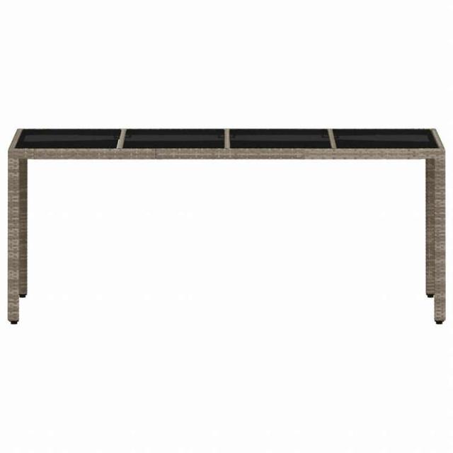vidaXL ガーデンテーブル ガラス天板付き 190x90x75 cm ポリラタン製 ライトグレー家具 アウトドア家具 アウトドアテーブル(代引不可)【送料無料】_4
