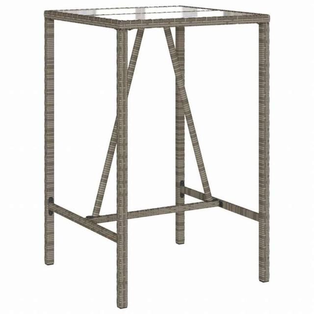 vidaXL 屋外用バーテーブル グレー 70x70x110 cm ポリラタン製家具 アウトドア家具 アウトドアテーブル(代引不可)【送料無料】_1