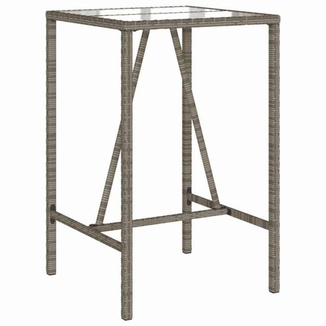 vidaXL 屋外用バーテーブル グレー 70x70x110 cm ポリラタン製家具 アウトドア家具 アウトドアテーブル(代引不可)【送料無料】_6