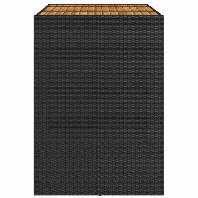 vidaXL ガーデンバーテーブル アカシア製天板 145x80x110 cm ポリラタン製 ブラック家具 アウトドア家具 アウトドアテーブル(代引不可)【送料無料】_5