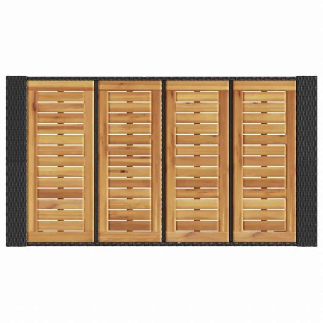 vidaXL ガーデンバーテーブル アカシア製天板 145x80x110 cm ポリラタン製 ブラック家具 アウトドア家具 アウトドアテーブル(代引不可)【送料無料】_7