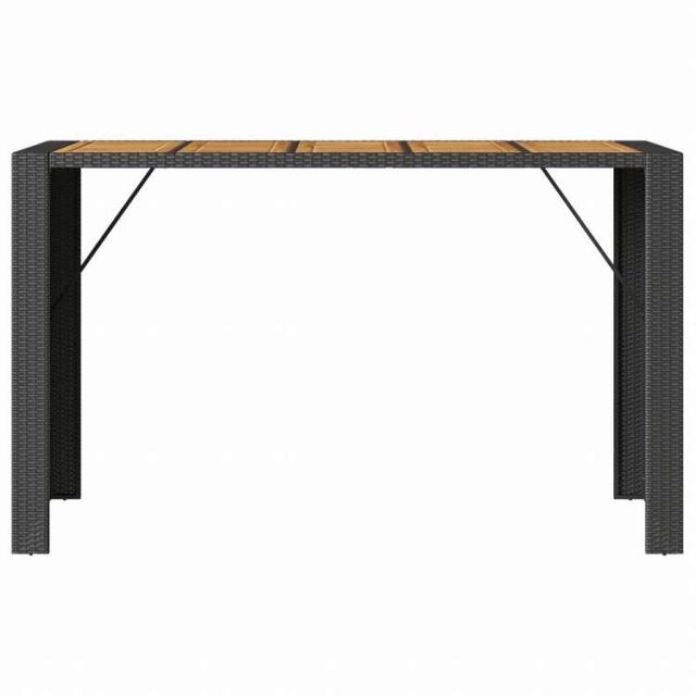 vidaXL ガーデンバーテーブル アカシア製天板 185x80x110 cm ポリラタン製 ブラック家具 アウトドア家具 アウトドアテーブル(代引不可)【送料無料】_4