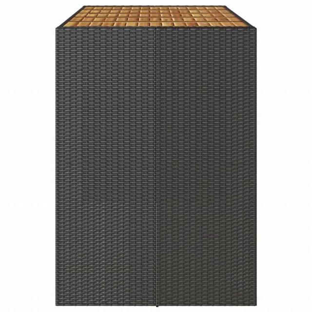 vidaXL ガーデンバーテーブル アカシア製天板 185x80x110 cm ポリラタン製 ブラック家具 アウトドア家具 アウトドアテーブル(代引不可)【送料無料】_5