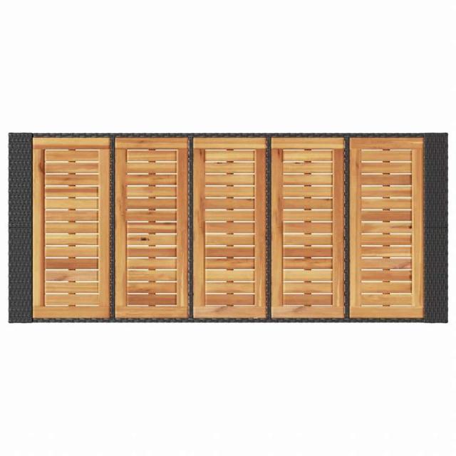 vidaXL ガーデンバーテーブル アカシア製天板 185x80x110 cm ポリラタン製 ブラック家具 アウトドア家具 アウトドアテーブル(代引不可)【送料無料】_7
