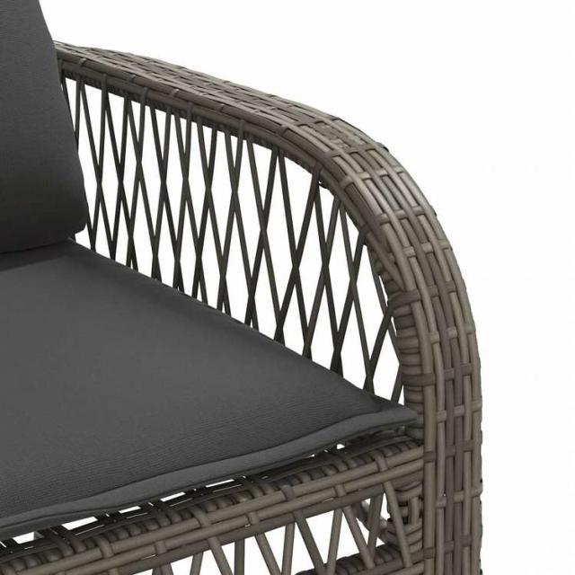 vidaXL ガーデンソファ4点セット クッション付き 灰色 ポリラタン製家具 アウトドア家具 屋外家具セット(代引不可)【送料無料】_10