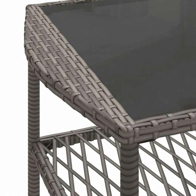vidaXL ガーデンソファ4点セット クッション付き 灰色 ポリラタン製家具 アウトドア家具 屋外家具セット(代引不可)【送料無料】_11