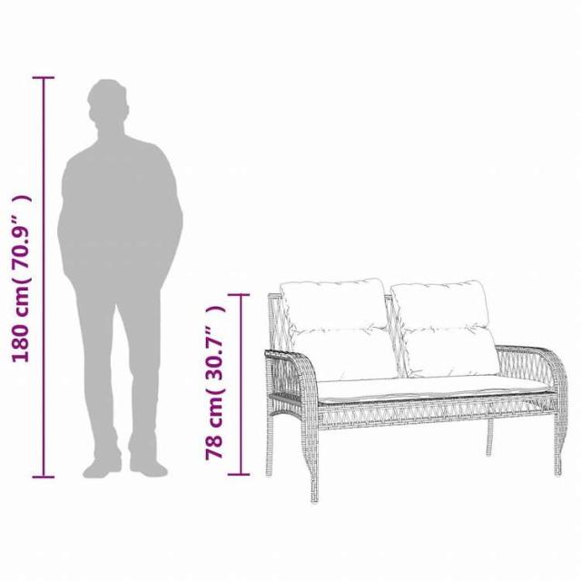 vidaXL ガーデンソファ4点セット クッション付き 灰色 ポリラタン製家具 アウトドア家具 屋外家具セット(代引不可)【送料無料】_12