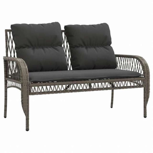 vidaXL ガーデンソファ4点セット クッション付き 灰色 ポリラタン製家具 アウトドア家具 屋外家具セット(代引不可)【送料無料】_3