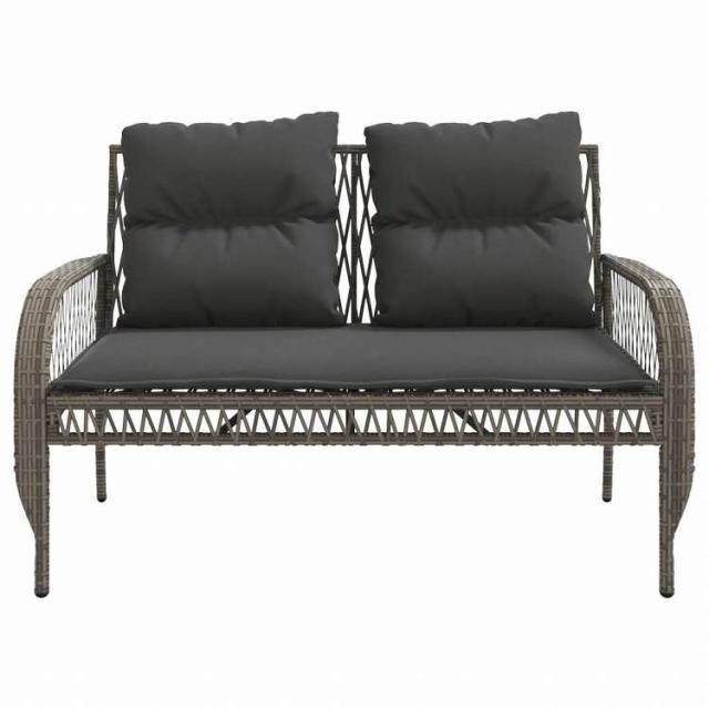 vidaXL ガーデンソファ4点セット クッション付き 灰色 ポリラタン製家具 アウトドア家具 屋外家具セット(代引不可)【送料無料】_6