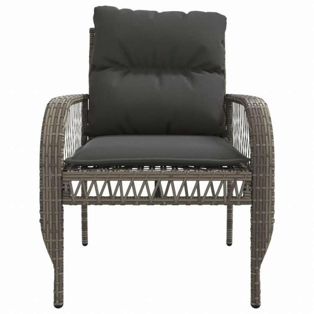 vidaXL ガーデンソファ4点セット クッション付き 灰色 ポリラタン製家具 アウトドア家具 屋外家具セット(代引不可)【送料無料】_7