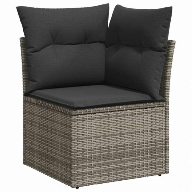 vidaXL ガーデンソファ11点セット クッション付き ポリラタン製 グレー家具 アウトドア家具 屋外家具セット(代引不可)【送料無料】