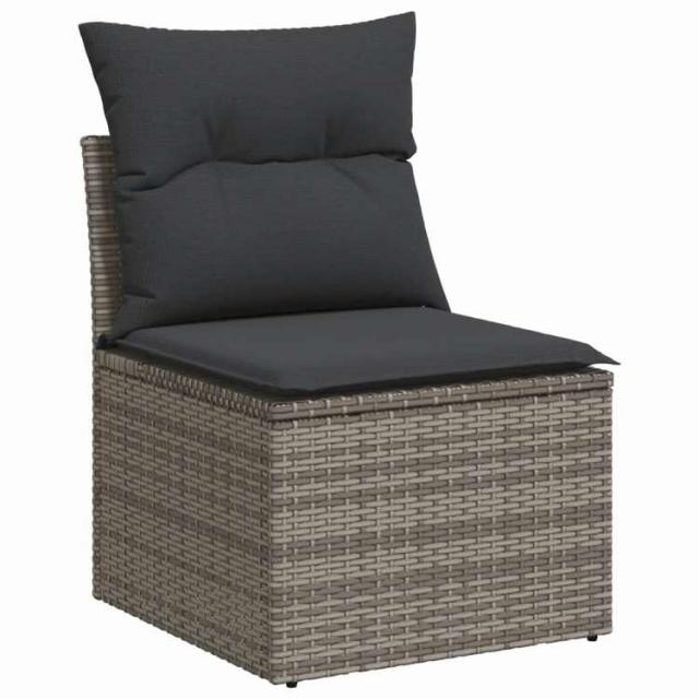 vidaXL ガーデンソファ11点セット クッション付き ポリラタン製 グレー家具 アウトドア家具 屋外家具セット(代引不可)【送料無料】