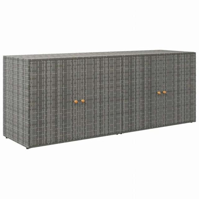 vidaXL ガーデン収納キャビネット グレー 198x55.5x80cm ポリラタン家具 キャビネット&収納 収納キャビネット・ロッカー灰色(代引不可)【送料無料】
