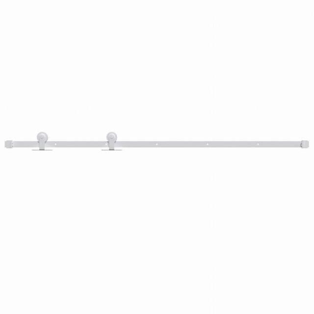 vidaXL スライドドア用金具キット 200cm スチール製 ホワイトハードウェア 建築資材 ドア用品ホワイト(代引不可)【送料無料】