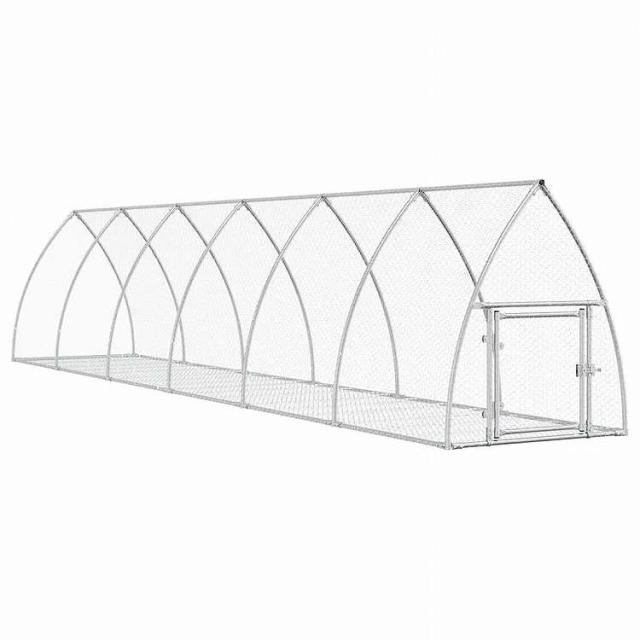 vidaXL ウサギ小屋 シルバー 105x600x120cm 亜鉛メッキ鋼動物&ペット用品 ペット用品 小動物用品 小動物 飼育・ケージシルバー(代引不可)【送料無料】