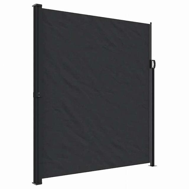 vidaXL 格納式サイドオーニング ブラック 220x600cmホーム&ガーデン 芝&ガーデン アウトドアリビング 屋外用傘・サンシェード黒(代引不可)【送料無料】